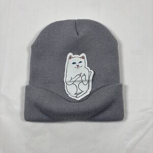 Rip n Dip GrayLord Nermal Patch Simple Beanie w Cat Logo Skater Unisex Size OS